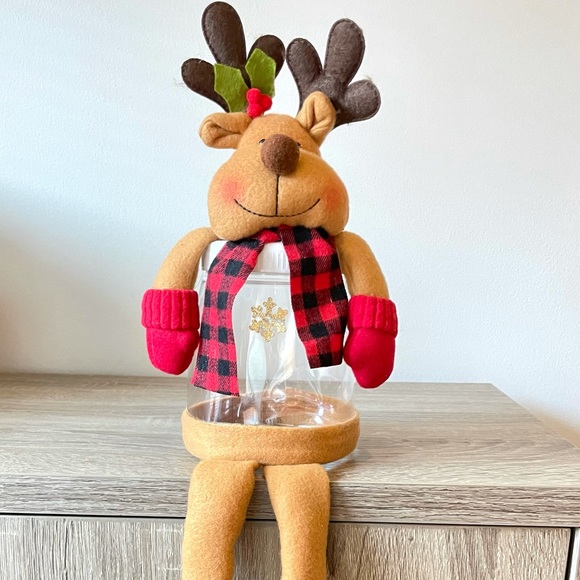 None Other - Christmas Moose Clear Cookie Jar NWOT - Great Gift